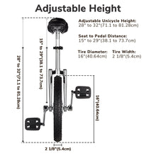 Load image into Gallery viewer, 16&quot; Inch Wheel Unicycle Leakproof Butyl Tire Wheel Cycling Outdoor Sports Fitness Exercise Health Silver
