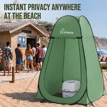 Load image into Gallery viewer, Wolfwise Pop Up Shower Tent for Camping Essentials, Portable Instant Changing Tent with Ventilation Window &amp; Carry Bag, Privacy Dressing Room Bathroom Toilet for Beach &amp; Outdoor, Spacious, Green
