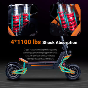 Electric Scooter Adults, 6000W Dual Motor Top Speed 52 MPH Distance Traveled 70 Miles, 11" Off-Road Tires