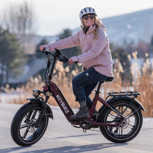 Electric Bike for Adults, Foldable 1400W Peak Motor Ebike, 20" x 4.0" Fat Tire Step-Thru Electric Bicycle