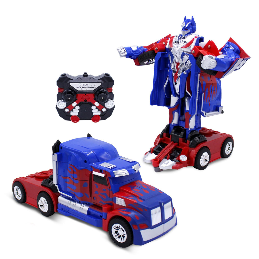 Kids Transforming Robot RC Truck Toys for Boys 8-13 Remote Control Car Gift Blue