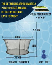 Load image into Gallery viewer, 2Pack Drop Net for Pier Fishing Set, Foldable Fishing Net 31.5"×40" Hoop
