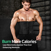 Load image into Gallery viewer, BVVU Waist Trainer for Men Waist Trimmer Tummy Control Sauna Sweat Belt Stomach Wrap Lower Belly Fat Back Support Black
