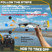 Load image into Gallery viewer, ANBURI RC Plane 4 Channel RC Airplane FW190 Ready to Fly with Upgraded Xpilo

