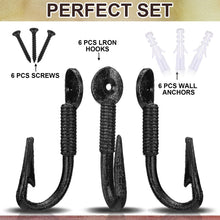 Load image into Gallery viewer, Duraaamo 6 Pcs Realistic Fish Hooks Cast Iron Wall Hook Rustic Wall Hanger
