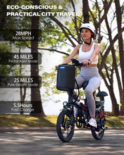 Load image into Gallery viewer, Electric Bike for Adults, 750W/1000W Peak Motor with Max 45/60Miles PAS Range &amp; 28/32MPH EBike, 16&quot; Folding Electric Bicycles
