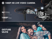 Load image into Gallery viewer, AVIALOGIC Mini Drone with Camera for Kids, Remote Control Helicopter Toys Gifts for Boys Girls, FPV RC Quadcopter with 1080P HD Live Video Camera, Altitude Hold, Gravity Control, 2 Batteries, Black
