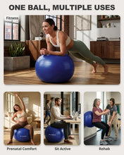 Load image into Gallery viewer, Trideer Exercise Ball for Yoga, Pilates &amp; Fitness – Stability Ball Equipment for Home Gym- Indigo
