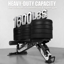 Load image into Gallery viewer, RitFit Gator Adjustable Weight Bench with Headrest, Premium 14GA Steel Heavy Duty for Home Gym Strength Training, Incline, Decline Exercises, 1600LBS Capacity, Black

