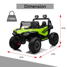 Load image into Gallery viewer, 24V 2 Seater 4WD Kids Ride On UTV for Big Kids, Side by Side 4x4 Ride on Off-Road Truck with Parent Remote Control, Green
