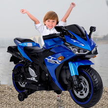 Load image into Gallery viewer, 12V Kids Ride On Motorcycle, 7AH 550W Battery Powered Motorcycle w/Training Wheels, Manual Throttle,LED Lights (Blue)
