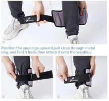 Load image into Gallery viewer, Sportneer Adjustable Ankle Weights Set - 1 Pair (2-10 lbs) Removable Sandbags -Lavender
