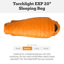 Load image into Gallery viewer, Big Agnes Torchlight EXP - Ultralight Sleeping Bag, 20 Degree, Regular
