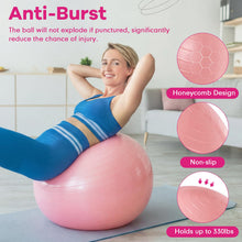 Load image into Gallery viewer, Leyndo 4 Pcs 26 Inch Yoga Exercise Ball Pilates Pregnancy Birthing Fitness Ball-(Light Pink)
