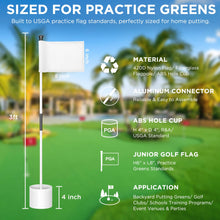Load image into Gallery viewer, KINGTOP 3 ft White Golf Flagstick Sets with White Flags for Greens, 2 Pack
