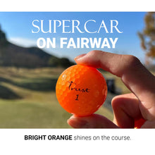 Load image into Gallery viewer, Trust Golf Ball | Aurora Bright Orange | Soft | Distance | Straight Flight | Easy to Spot | Crystal Urethane Covered | 3-Piece | Bright Orange | 12 Balls
