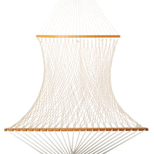 Load image into Gallery viewer, Original Pawleys Island Large Oatmeal DuraCord Rope Hammock – 13 ft. x 55 in., 2-Person, 450 lb Capacity, Oak Spreader Bar, Zinc-Plated Hardware, Handcrafted in the USA
