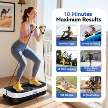Load image into Gallery viewer, HTM Curved Vibration Plate Exercise Machine, Whole Body Shake Plate with 150W Motor &amp; Resistance Band, 330lbs Weight Capacity, 120 Speeds, Low Noise Vibration Board for Weight Loss, Home Fitness
