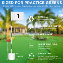 Load image into Gallery viewer, KINGTOP 3 ft Striped Golf Flagstick Sets, Numbers 1 to 4, 4 Pack
