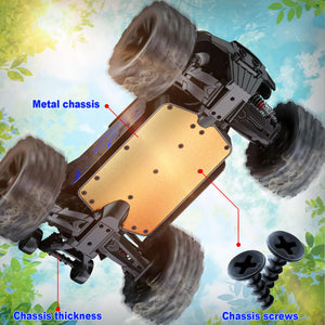 1/14 Scale RC Cars for Adults, 60+ KM/H High Speed RC Truggy, 4X4 Off-Road Remote Control Truck, Waterproof Electric Car with 2S Battery