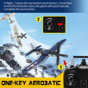 2023 New Upgrade F4U Corsair RC Plane 4 Channel RTF Remote Controlled Aircraft RC Airplane for Beginners Adult