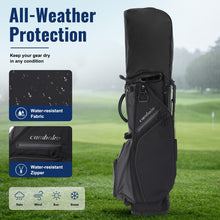 Load image into Gallery viewer, Camboke 15-Way Golf Stand Bag, Lightweight Golf Bag with Full-Length Dividers&amp;Rubber Top, Golf Club Carry Bag with Cooler Pocket, Dual Strap, Rain Hood for Men Women (Black)
