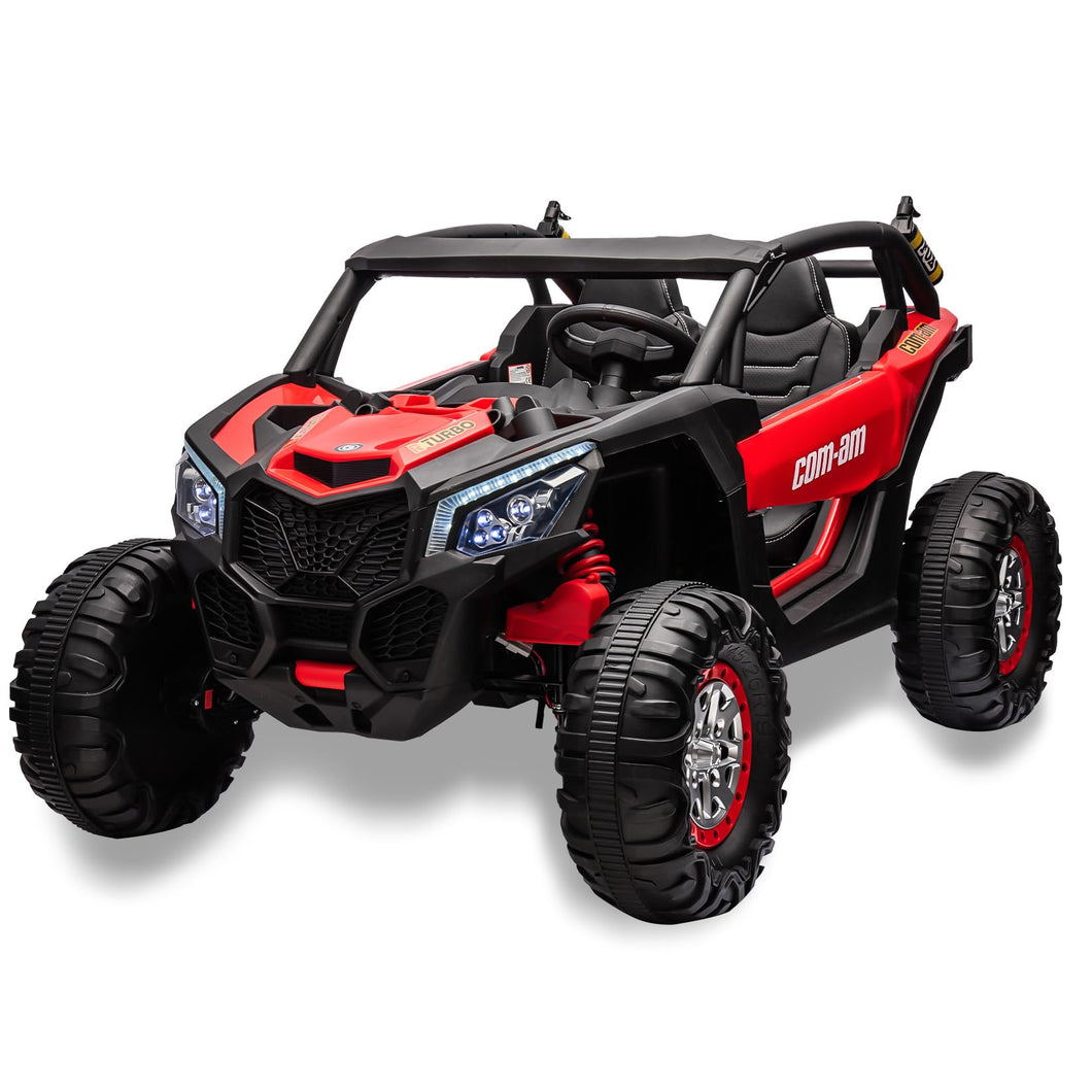 24V Kids Ride On Utv Car, Two Seater, Electric Car for Kids with 4WD 300W Motors Powerful Electric Vehicle w/Remote Control