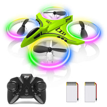 Load image into Gallery viewer, Dwi Dowellin Mini Drone for Kids Crash Proof LED Night Lights One Key Take Off Landing Flips RC Remote Control Small Flying Toys Drones for Beginners Boys and Girls Adults Nano Quadcopter, Green
