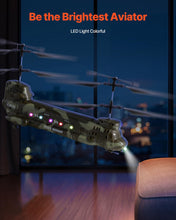 Load image into Gallery viewer, RC Helicopter, 2.4GHz Military Remote Control Helicopter, 3.5 Channel RC Airplane for Kid, 20 Mins Flight Time, One-Key Takeoff/Landing &amp; LED Lights
