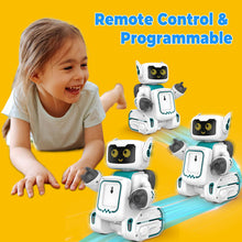 Load image into Gallery viewer, Robot Toys for Kids, Programmable Remote Control Toy, Interactive Toys with Talking Flash Cards, Smart Robot with LED
