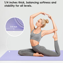Load image into Gallery viewer, Wimwum Extra Wide Yoga Mat 72" x 32", 10mm Non Slip TPE Exercise Mat with Carrying Strap, Large Workout Mat for Yoga, Pilates, Stretching, HIIT &amp; Home Gym,Purple
