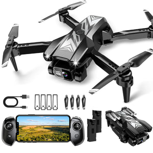 Mini Drone with Camera for Kids Adults-1080P FPV Camera Foldable Drone with Stable Altitude Hold, Gestures Selfie, Waypoint Fly, 2 Batteries