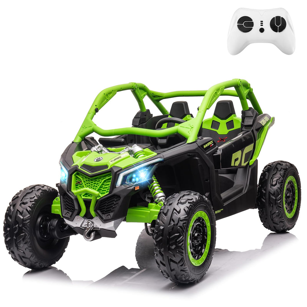 2 Seater Ride on UTV Car, Licensed Can-Am Electric Off-Road Car, 4WD Kids Truck w/Remote Control, 2 * 24V 7AH Batteries