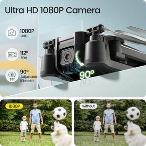 Foldable FPV Drone with 1080P WiFi Camera for Adult Beginners and Kids; Voice Gesture Control RC Quadcopter