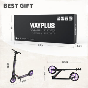 Kick Scooter for Ages 6+,Kid, Teens & Adults. Max Load 240 LBS. Foldable, Lightweight, 8IN Big Wheels for Kids, Teen and Adults