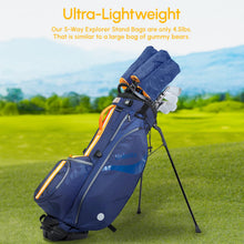 Load image into Gallery viewer, 5-Way Linkslite Waterproof Lightweight Golf Stand Bag (Atlantic Dawn)
