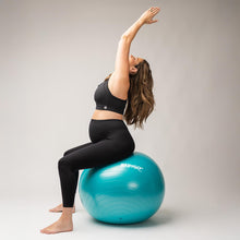 Load image into Gallery viewer, BABYGO Birthing Ball - Pregnancy Yoga Labor &amp; Exercise Ball &amp; Book Set Trimester Targeting (Turquoise, 65cm)
