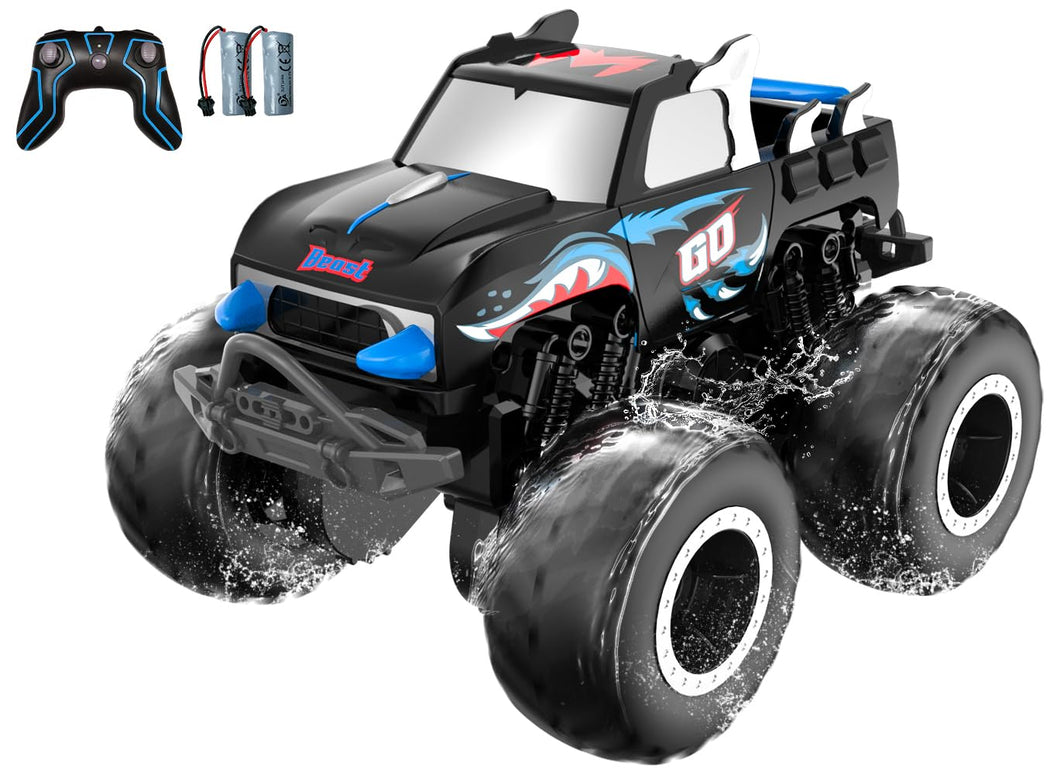 Amphibious Remote Control Car 2.4 1:20 GHz All Terrain Off-Road RC Car Pool Toys Remote Control Boat Gifts for Kids Boys Blue