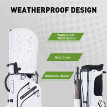 Load image into Gallery viewer, KeyOpen Lightweight Golf Stand Bag, 14 Way Golf Bags with Full Length Dividers for Men Women, Encrypted 900D Weather-Proof Club Carry Bag with Ergonomic Dual Strap, Cooler Pockets, 9 Pockets, White
