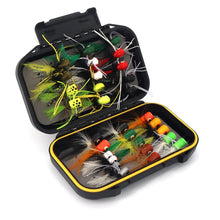 Load image into Gallery viewer, Fly Fishing Poppers Bass Flies 30pcs Assortment for Panfish Smallmouth Bass Bluegill Flys Popper Lures with Waterproof Fly Box
