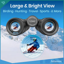 Load image into Gallery viewer, 12x42 Binoculars for Adults High Powered with Phone Adapter &amp; Tripod
