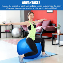 Load image into Gallery viewer, Leyndo 4 Pcs 26 Inch Yoga Exercise Ball Pilates Pregnancy Birthing Fitness Ball -(Blue)
