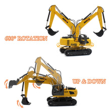Load image into Gallery viewer, RC Semi Truck &amp; Excavator Toy Set, 2.4Ghz Remote Control Flatbed Truck with Excavator Toys, 1:24 RC Semi-Trailer
