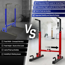 Load image into Gallery viewer, Yes4All Dip Stand 500 LBS Capacity - Red &amp; Black
