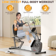 Load image into Gallery viewer, VANSWE Recumbent Exercise Bike with Arm Exerciser - Elliptical Recumbent Cross Trainer
