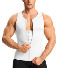 Load image into Gallery viewer, Nebility Mens Shapewear Fajas para Hombres Compression Shirt Men Body Shaper Tank Top Compression Undershirt Vest Sleeveless, White - S
