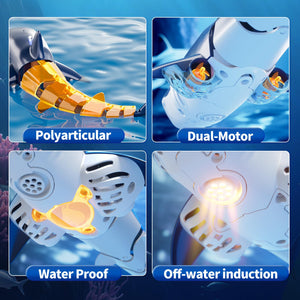 2.4Ghz Remote Control Shark Toys for Kids 3 4 5 6 7 Years Old, 1:18 Scale High Simulation Shark for Pool, Bath Toys for Toddlers