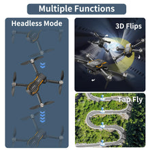 Load image into Gallery viewer, Drone with Dual Camera, 720P HD 90° Adjustable Lens, Quadcopter Dual Camera, WiFi APP, 3D Flip, Auto Hold, Optical Flow Positioning
