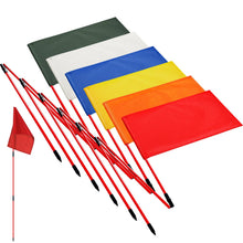 Load image into Gallery viewer, 6 Set Golf Flag Stick for Putting Green 3 Section Portable Nylon Flagpoles
