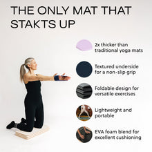 Load image into Gallery viewer, Stakt Foldable Yoga Mat Pro, 2 in 1 with Premium Textured Grip, Non Slip, Folding Exercise and Fitness Mat for Pilates, Strength Training, and High Impact Workouts - Dune
